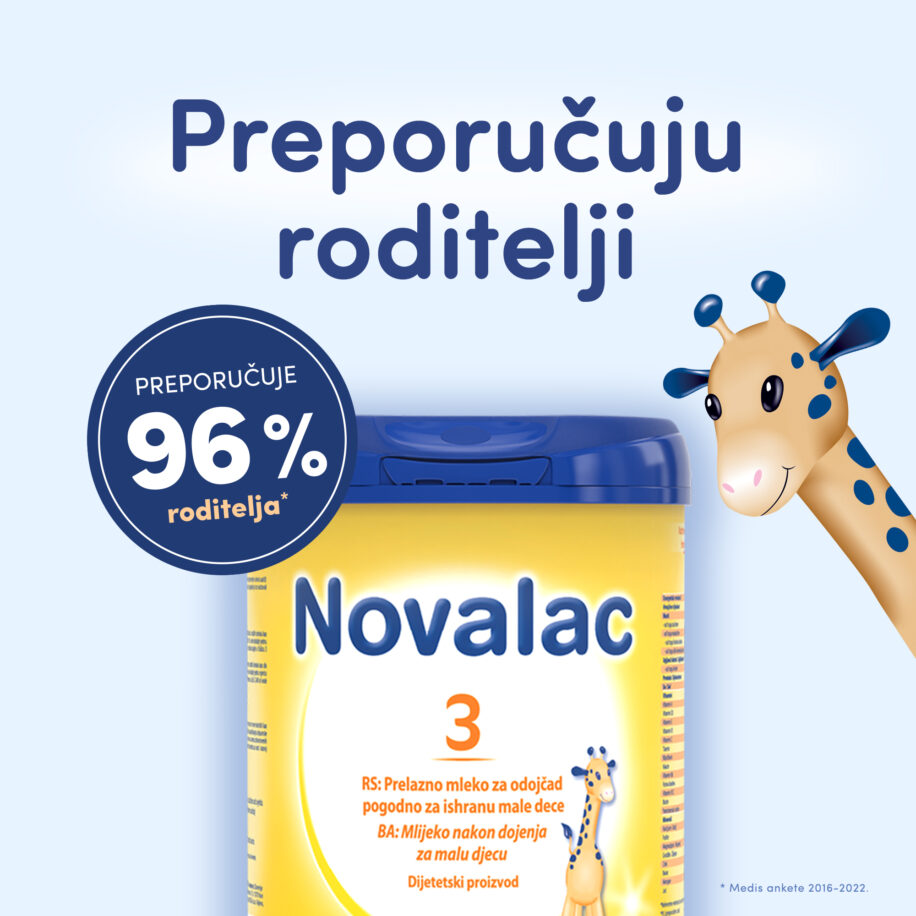 Novalac 3 mleko za decu namenjeno je za decu od 1. do 3. godine života.